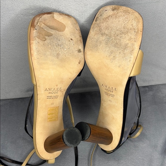 🔥🔥🔥Awake Black and Yellow Heels with Ankle Straps Size: 9-9.5US/ 40EU🔥🔥🔥 - Picture 5 of 10